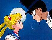 Sailor Moon Looking At Tuxedo Mask