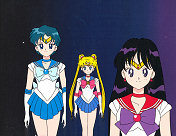 Three Shots Of Sailor Mercury, Moon And Mars Walking