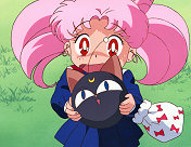 Chibi Usa Stumbles Backwards in Fear