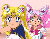 Super Sailor Moon and Chibi Moon Slightly Confused