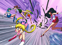The Sailor Senshi Go Flying